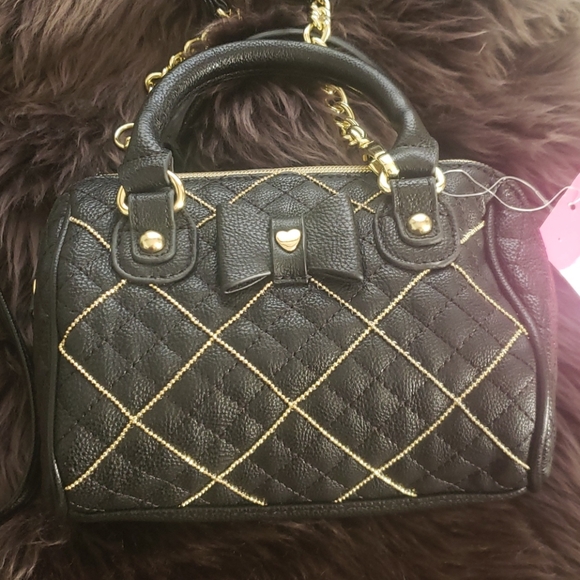 Betsey Johnson Rare Limited Edition Black Mini Barrel Shot Beads Crossbody Purse - Picture 7 of 10